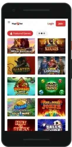 MagicRed mobile game lobby
